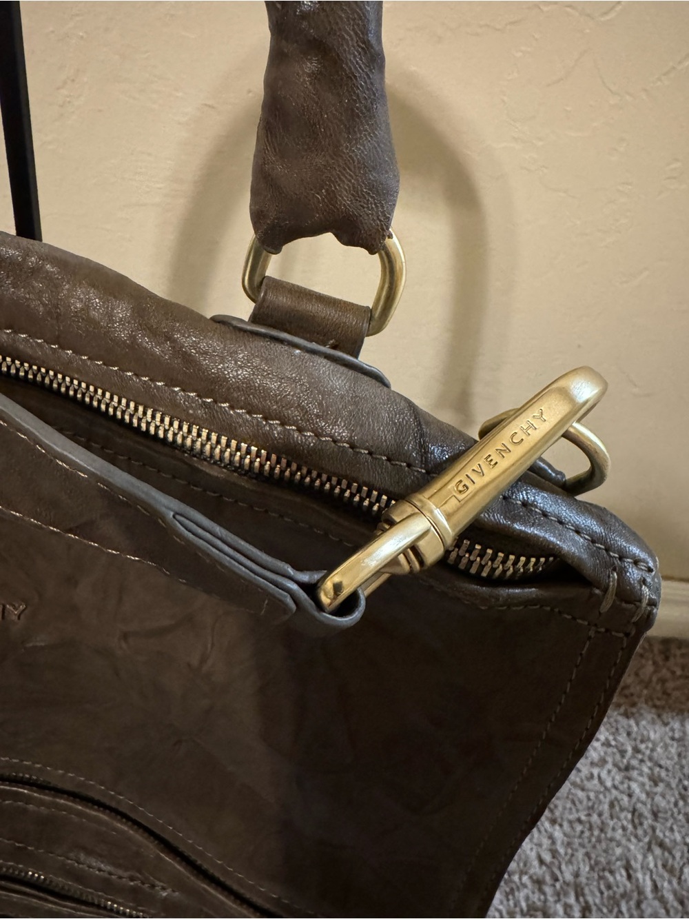 Givenchy Distressed Leather Pandora Bag with Gold Hardware - Picture 3 of 10